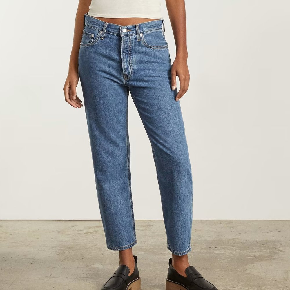 EVERLANE THE SUMMER SLOUCH JEANS BOYFRIEND ANKLE CROP STRETCH ORGANIC sz 25